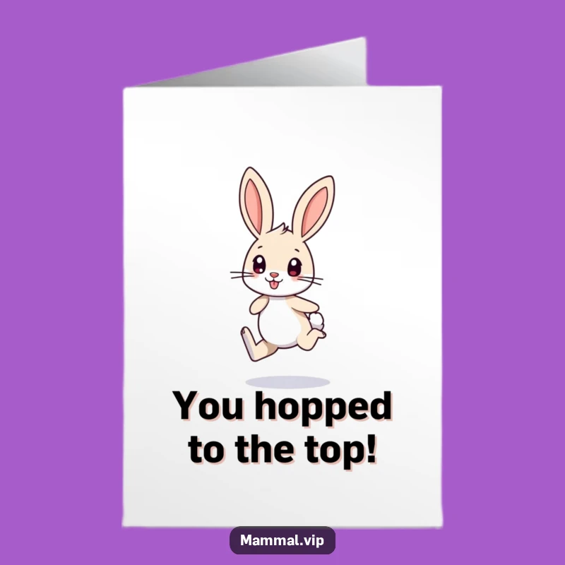 Exciting Free Printable Congrats Card: Bunny's Victory Hop - Downloadable Gift