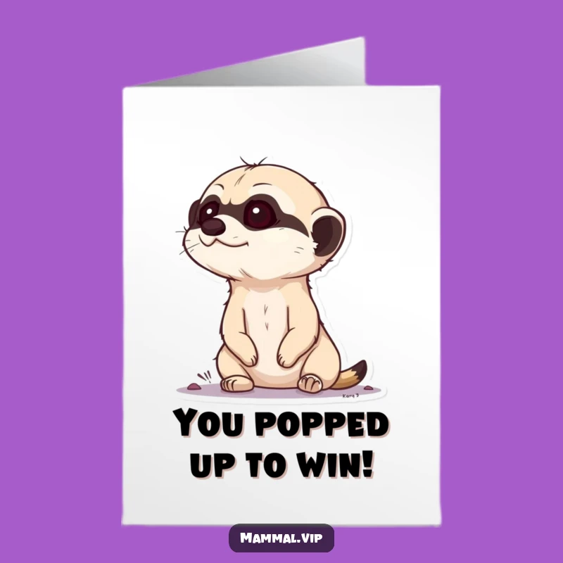 Free Printable Congrats Card: Meerkat Popping Up Success Downloadable