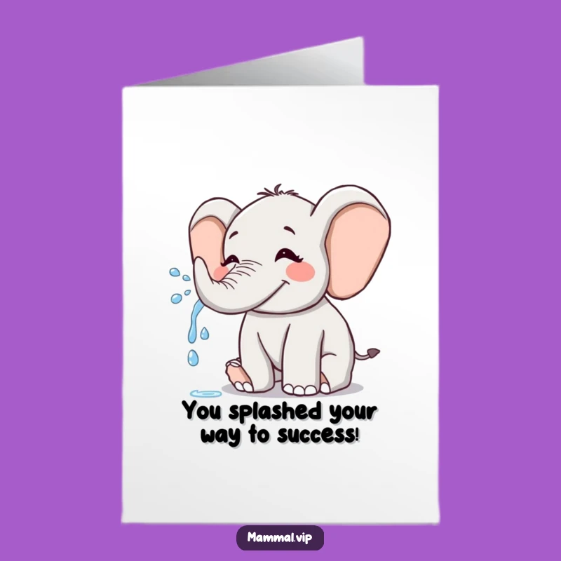Free Printable Joyful Elephant Congrats Card - Funny Elephant Downloadable Greeting Gift