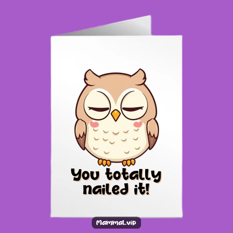 Free Printable Owl Congrats Card: Wise Wink for Your Brilliant Achievement