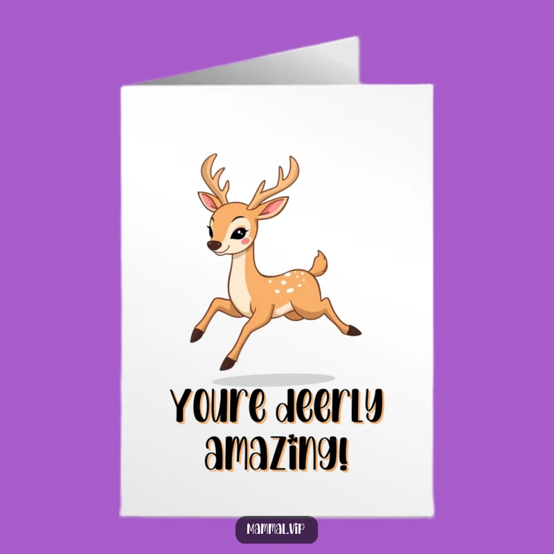 Free Printable Deer Card: Prancing to Success for Elegant Congrats