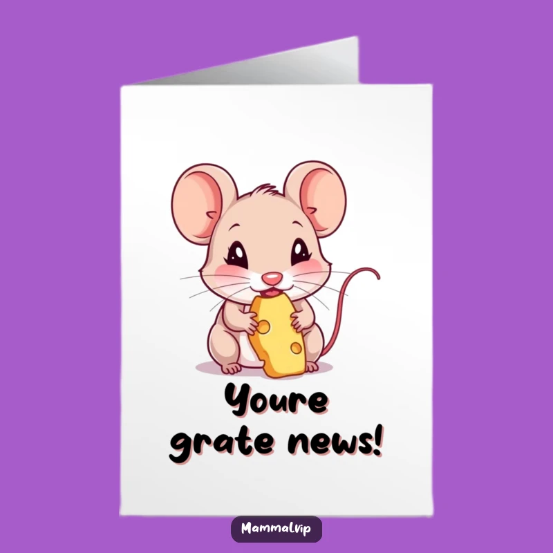 Free Printable Mouse Congrats Card - Cheesy Success Downloadable Gift!