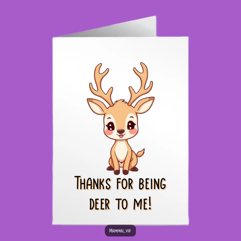 Free Printable Deer Thank You Card - Majestic Antler Downloadable Gift