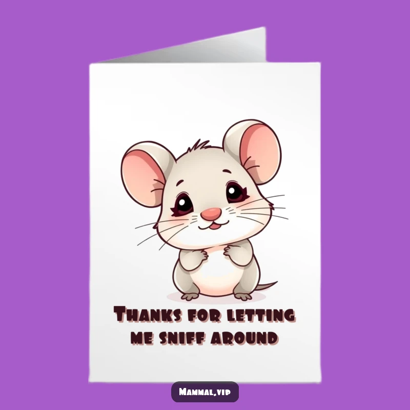 Free Printable Mouse Thank You Card - Tiny Nose Downloadable Appreciation Gift