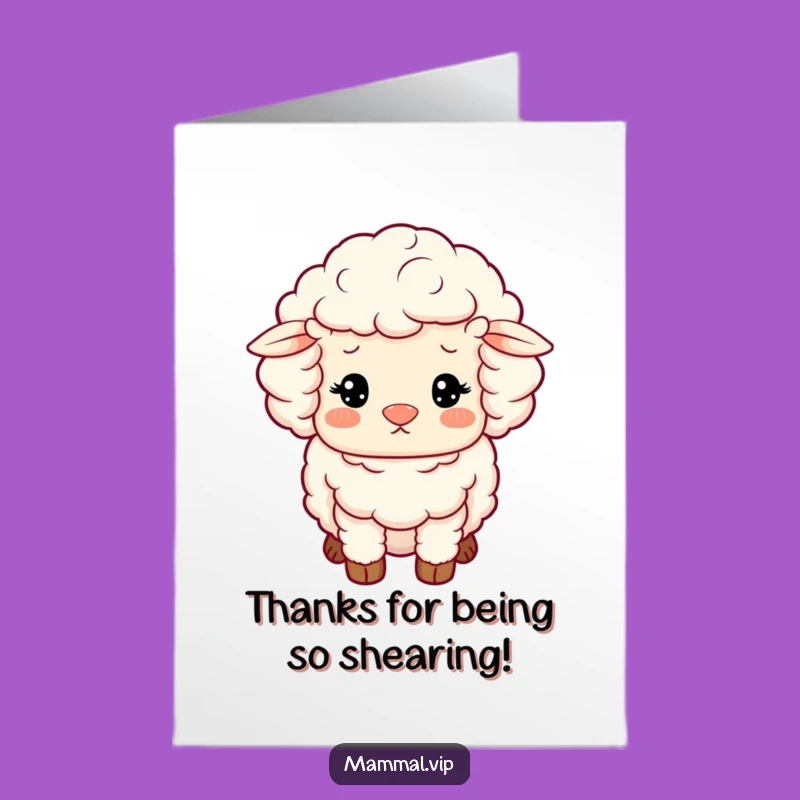 Free Printable Sheep Thank You Card - Woolly Curls Downloadable Gift