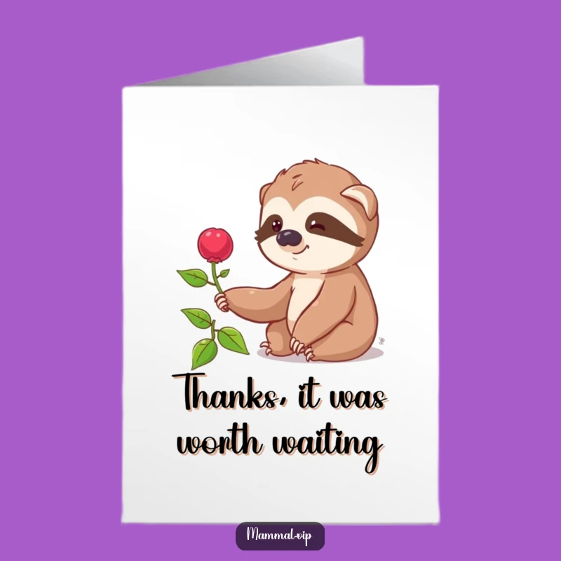 Free Printable Sloth Thank You Card: Slow Reach Funny Downloadable