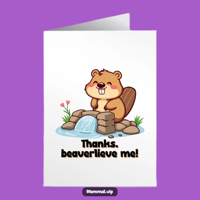 Free Printable Thank You Card: Beaver Dam Builder Downloadable Gift