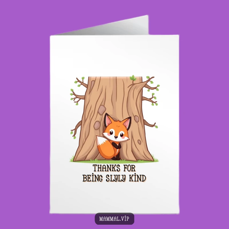 Free Printable Thank You Card: Curious Fox Says Thanks Funny Download