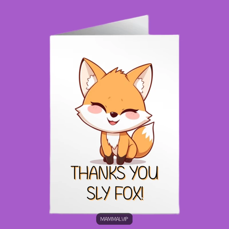 Free Printable Thank You Card: Fox's Mischievous Grin - A Downloadable Gift