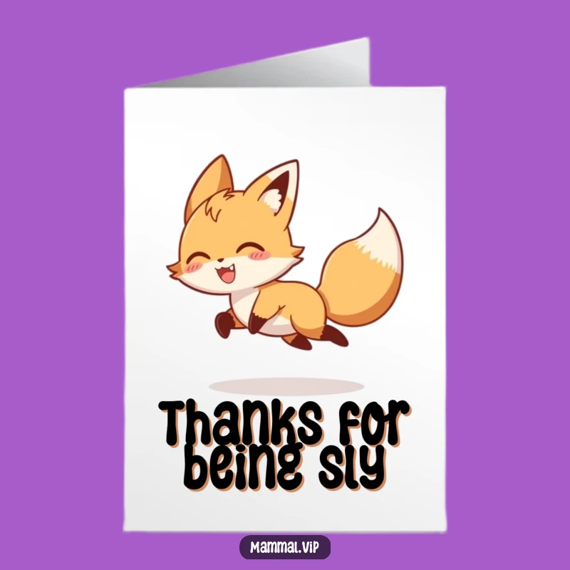 Free Printable Thank You Card: Fox's Playful Thanks Downloadable Gift