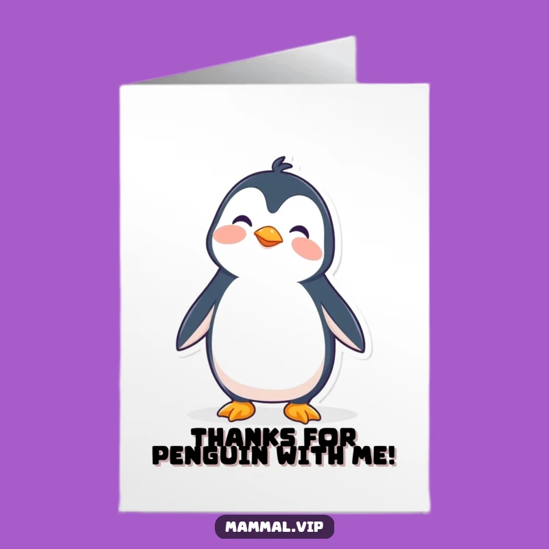 Free Printable Thank You Card: Penguin's Wobble Gratitude - Express Thanks Gift