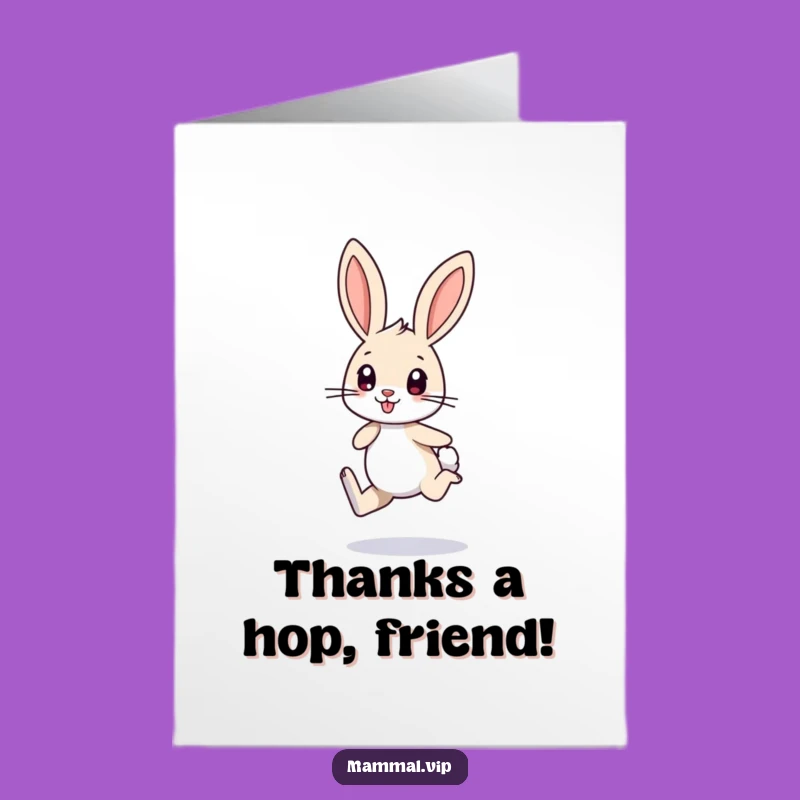 Happy Free Printable Thank You Card: Bunny's Hoppy Thanks - Downloadable Gift