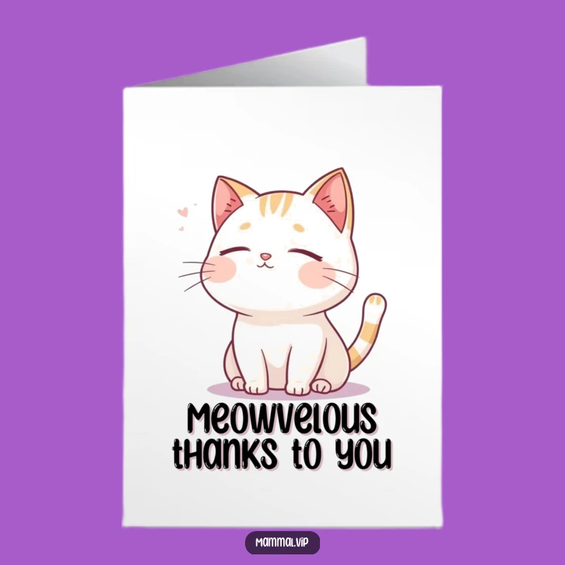 Free Printable Cat Thank You Card: Serene Kitty Downloadable for Gentle Gratitude