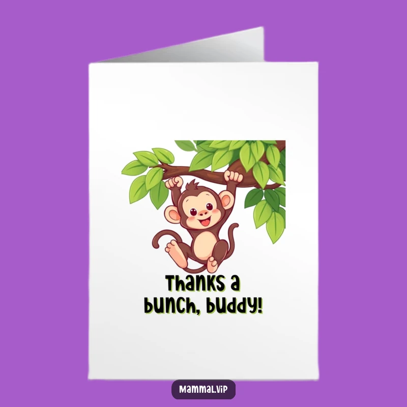 Free Printable Thank You Card: Monkey Swing, Fun Downloadable Gratitude
