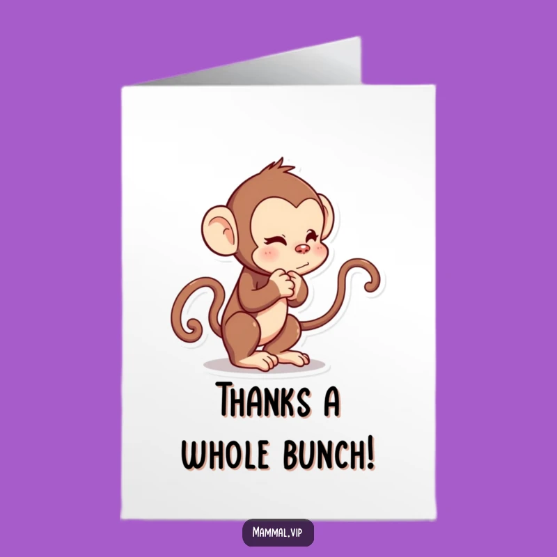Free Printable Thank You Monkey Card: Playful Thanks with a Tail Tug Gift