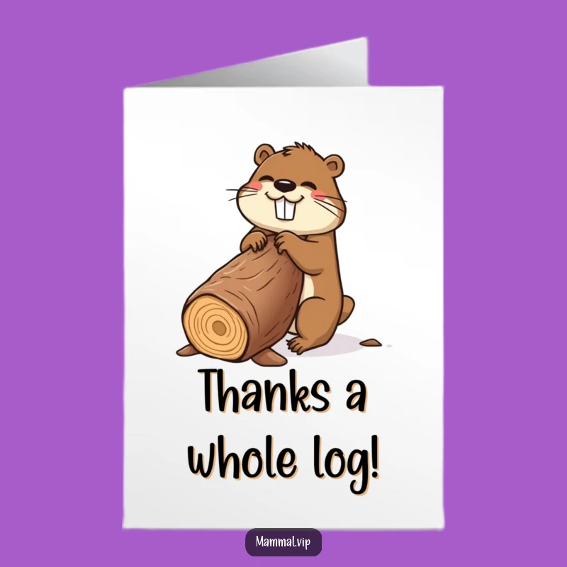 Free Printable Beaver Thank You Card: Funny Downloadable Gift for Grateful Gnashers