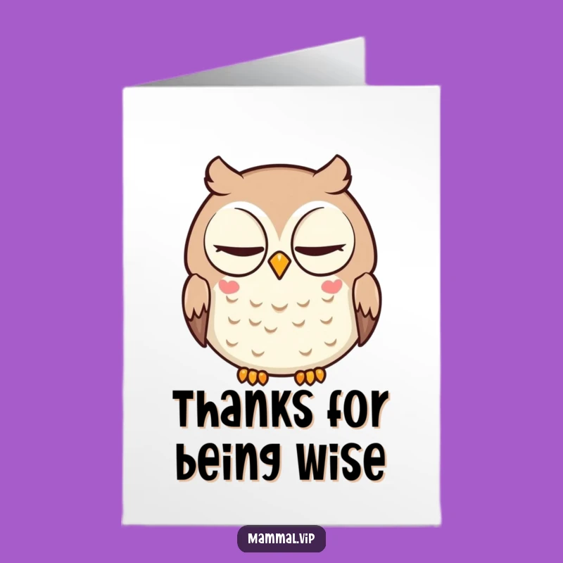 Free Printable Thank You Owl Card: Wise Gratitude with a Slow Blink Gift