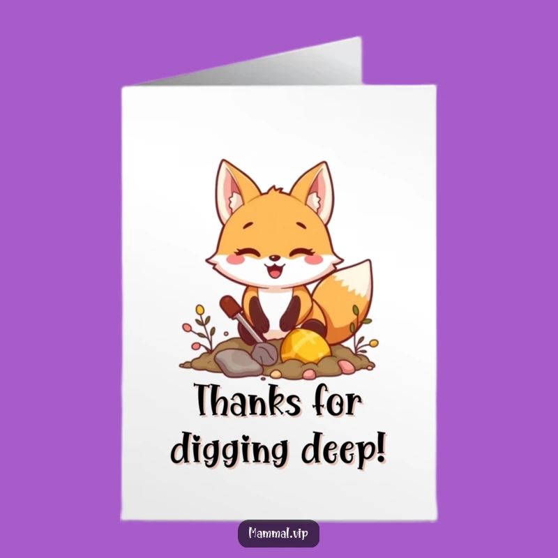 Heartfelt Thank You Card: Fox Treasure Hunt - Free Printable Downloadable Gift