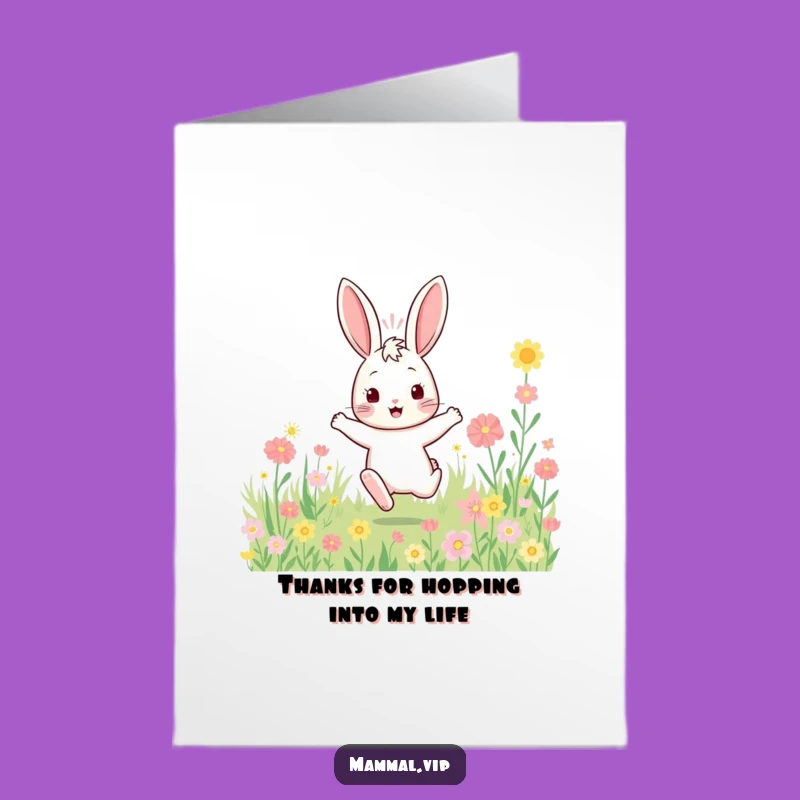 Free Printable Thank You Card: Bouncy Rabbit Thanks Funny Download