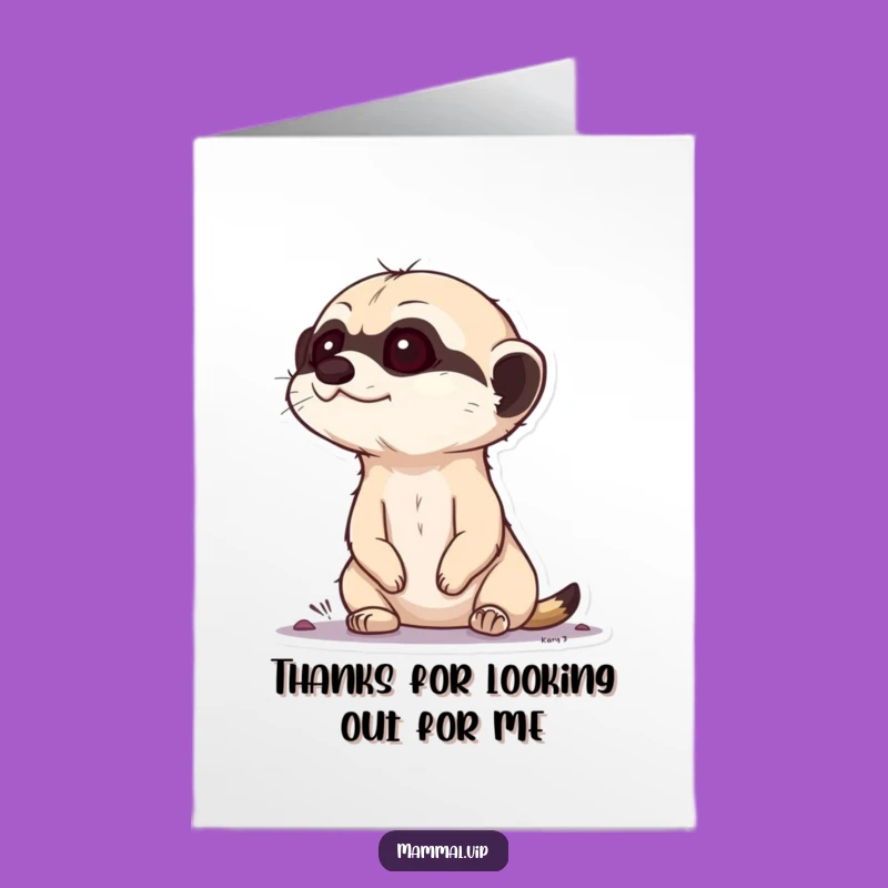 Free Printable Thank You Card: Curious Meerkat Expressing Thanks Downloadable