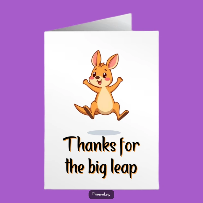 Free Printable Kangaroo Thank You Card: Funny Jump Surprise Downloadable