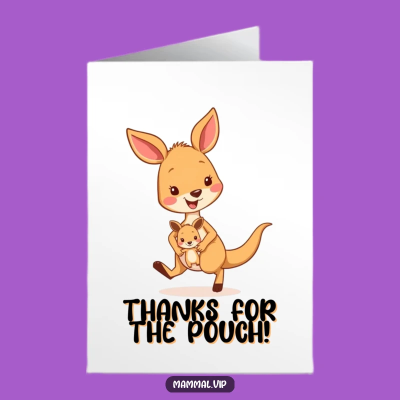 Free Printable Thank You Card: Kangaroo & Joey Hug Downloadable Gift