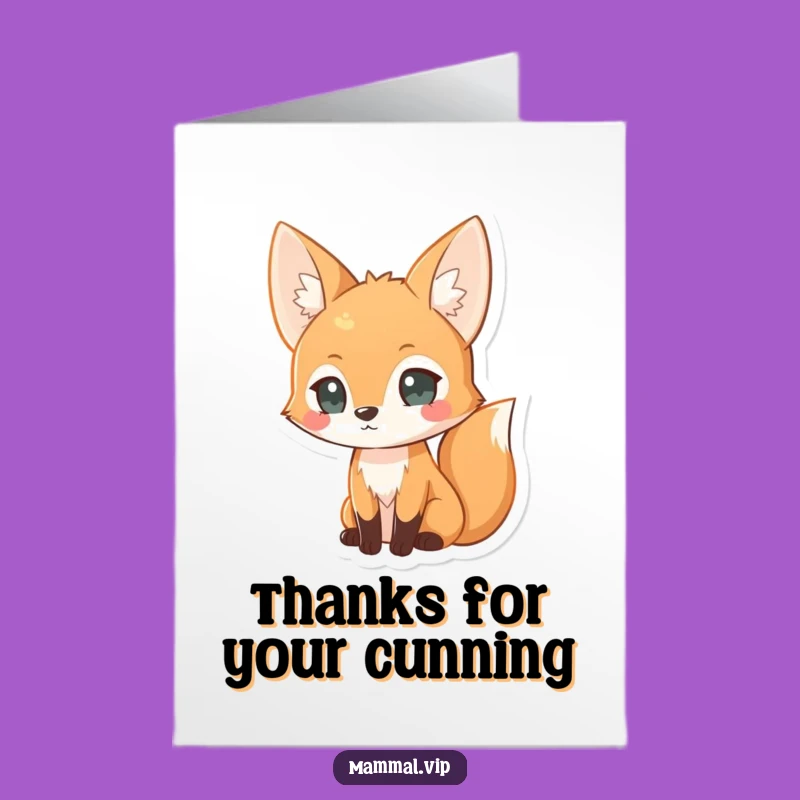 Free Printable Funny Fox Curious Thank You Card - Insightful DIY Downloadable Gift