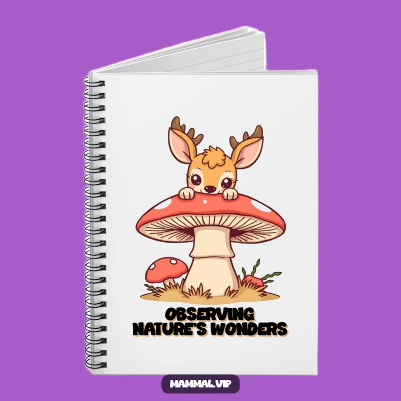 Funny Curious Deer Mushroom Notebook: Whimsical Forest Journal, Perfect Funny Gift for Thinkers