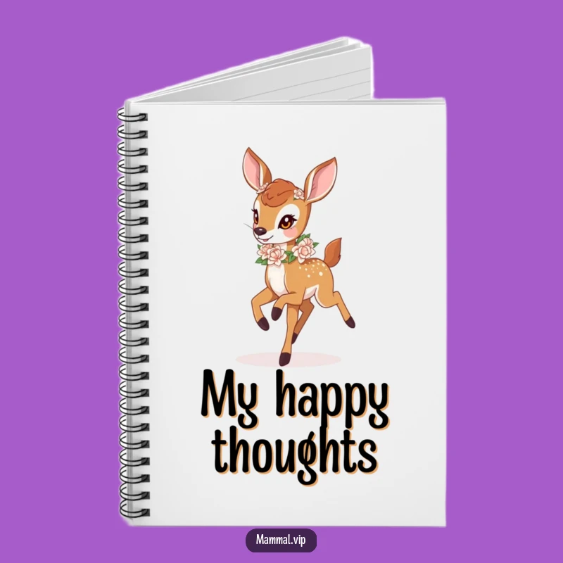 Funny Deer Fawn Garland Notebook - Journal Your Joyful Thoughts Gift
