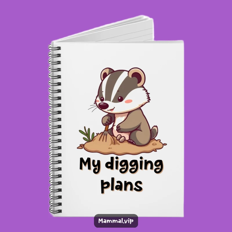Funny Energetic Badger Notebook: Digging Character Journal, Great Enthusiastic Gift