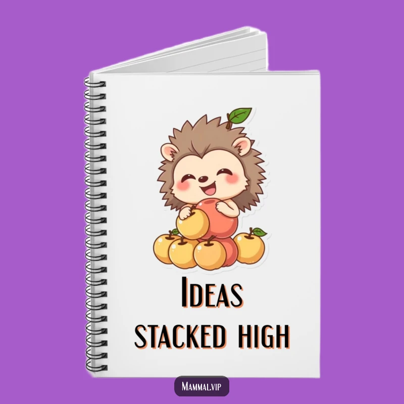 Funny Hedgehog Apple Notebook: Grinning Notes, Ideal Funny Gift Journal