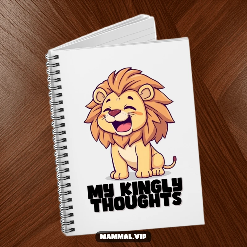 Funny Lion Notebook: A proud lion roars with happy abandon, its mane flowing, perfect for writing inspired thoughts.