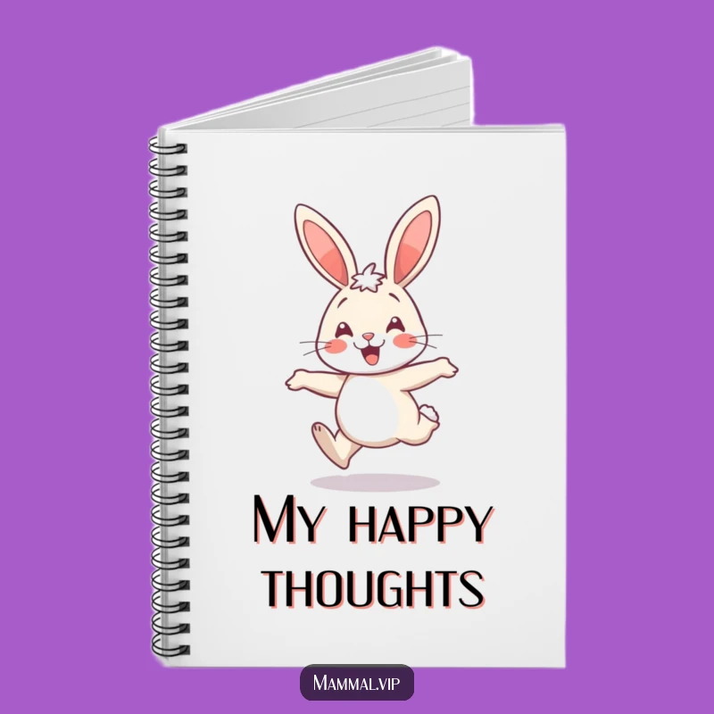 Funny Rabbit Hop Notebook: Jot Down Happy Thoughts, Cheerful Gift