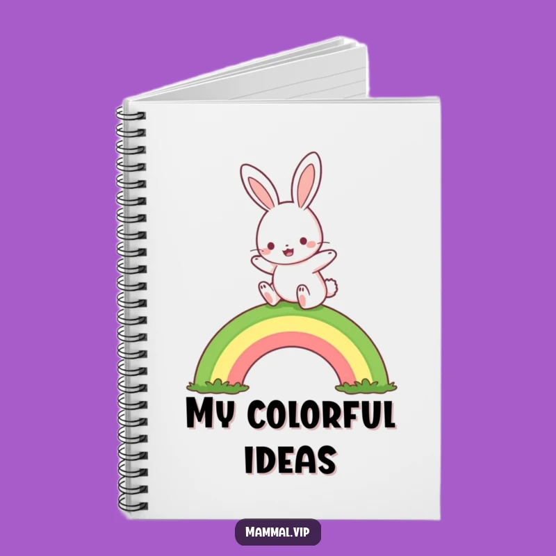 Funny Rabbit Rainbow Hop Notebook: Jot Down Happy Thoughts