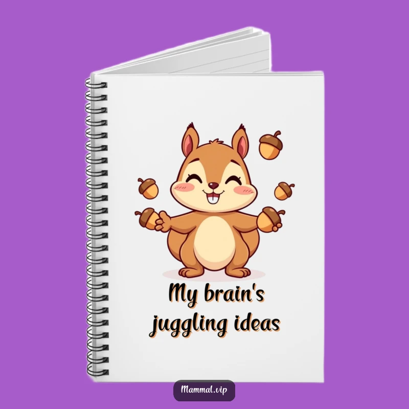 Funny Squirrel Juggling Notebook: Cheerful Acorn Journal Gift