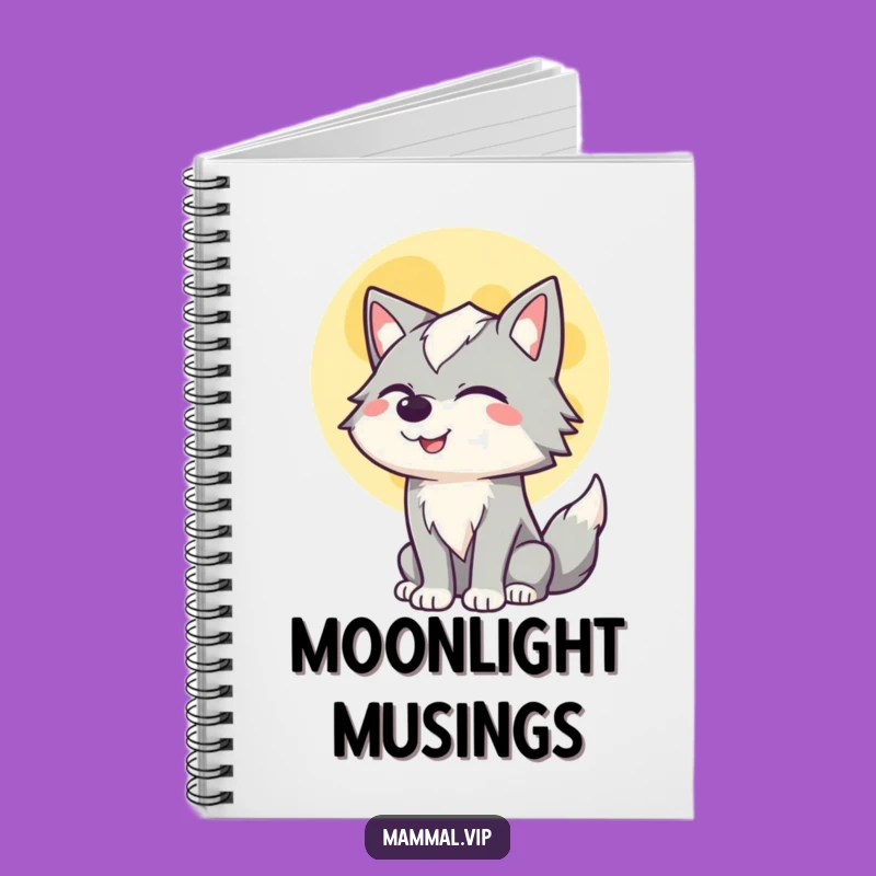 Funny Winking Wolf Moon Notebook - Jot Down Wild Ideas!