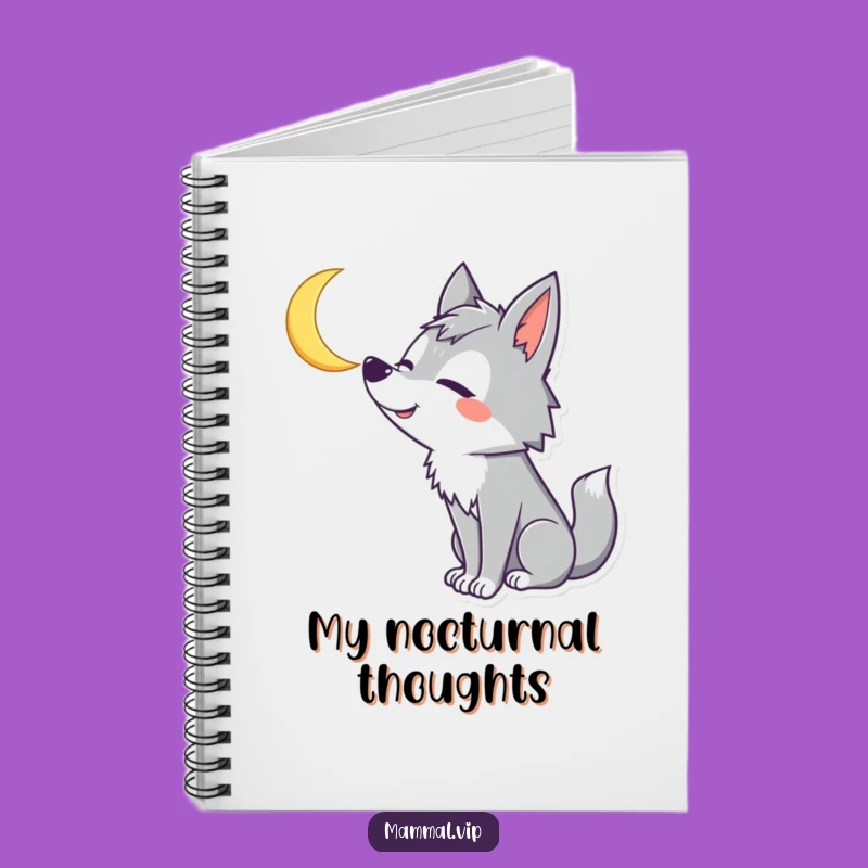 Funny Wolf Howling Moon Notebook - Jot Down Ideas with Goofy, Celestial Flair