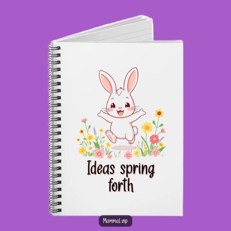Funny Rabbit Notebook: Jot Down Ideas with Bouncy Floral Charm