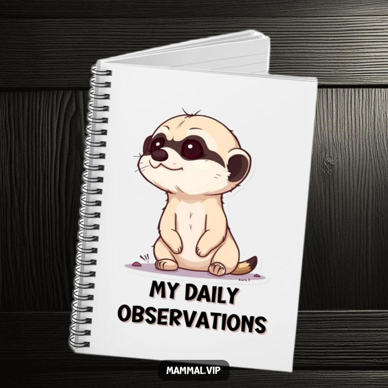 Funny Meerkat Notebook: Curious meerkat character popping its head up from the ground, looking around, perfect for notes.