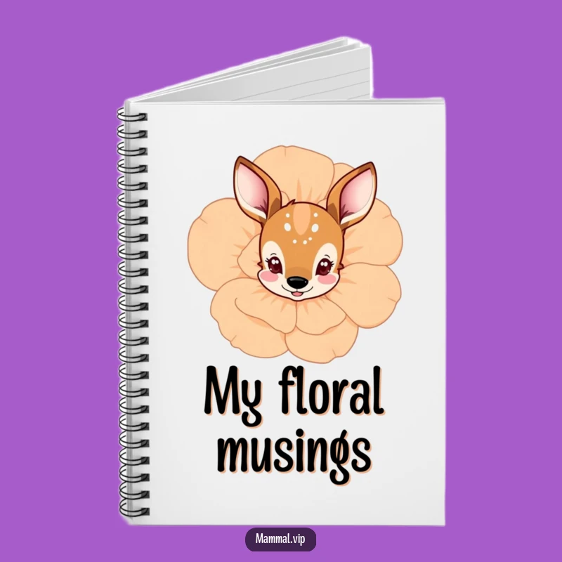Funny Deer Flower Peek Notebook: Jot Down Gentle Thoughts