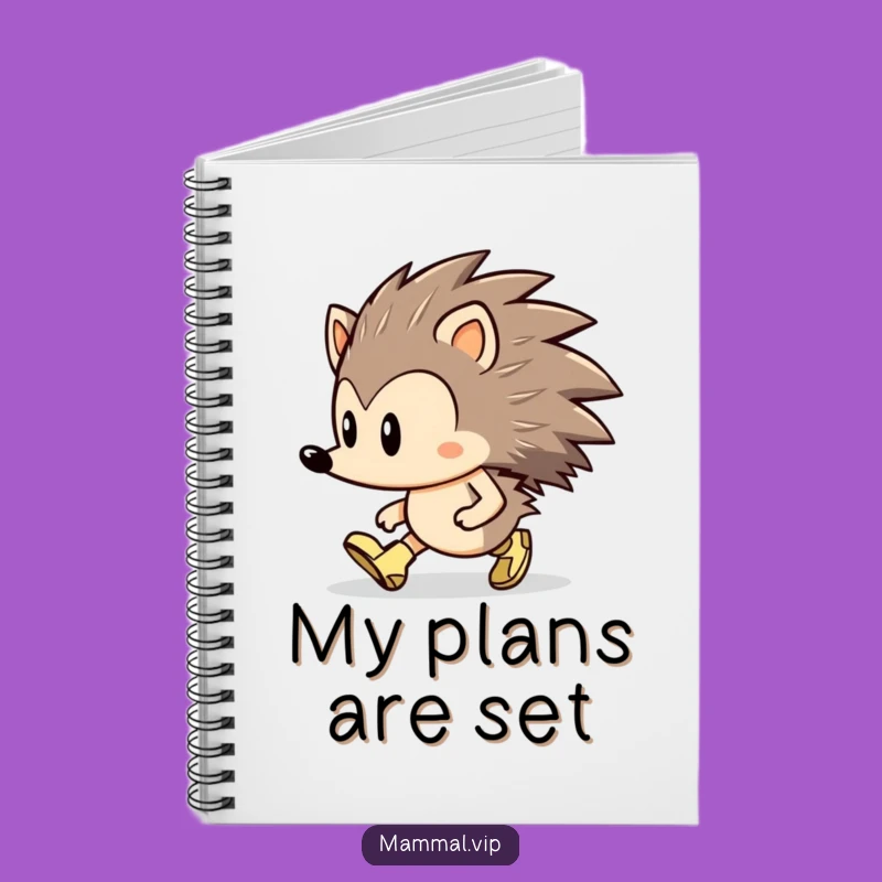 Funny Hedgehog Marching Notebook: Determined Tiny Boots Journal Gift