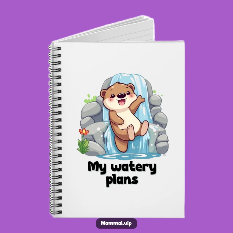 Funny Otter Waterfall Slide Notebook: Jot Down Playful Ideas