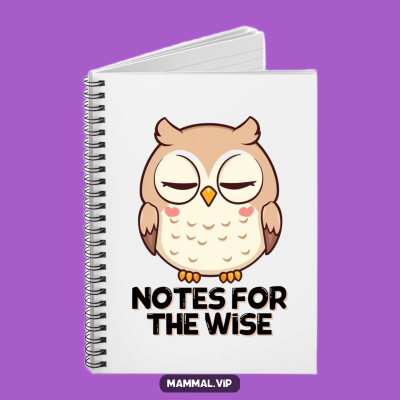 Funny Owl Notebook: Wise Cartoon Character Slow Blink Journal for Ideas