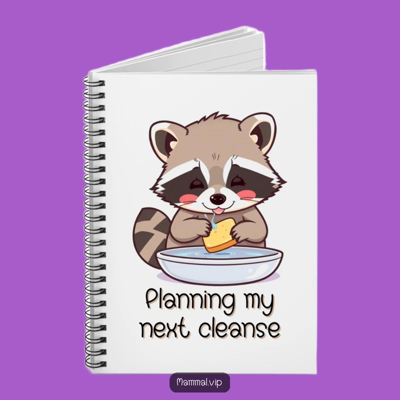 Funny Raccoon Washing Food Notebook - Jot Down Notes with Meticulous Care
