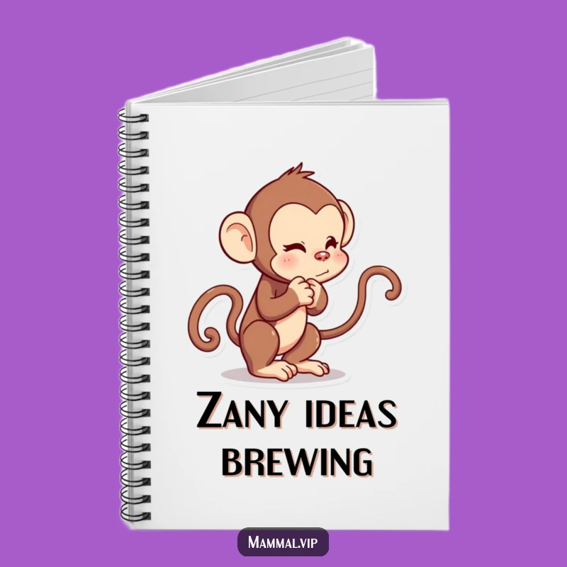 Funny Monkey Notebook: Playful Cartoon Character Tail Tug Journal