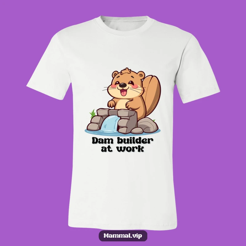 Funny Beaver Dam T-Shirt: Enthusiastic Builder, Comical Gift for Workers