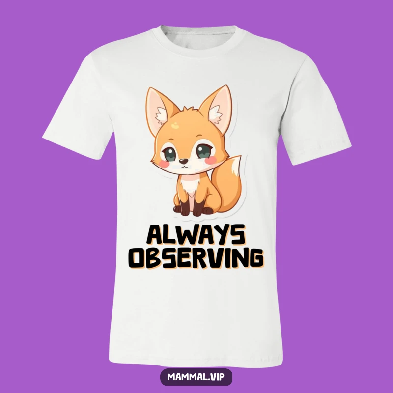Funny Curious Fox T-Shirt - Clever Animal Graphic Tee Gift