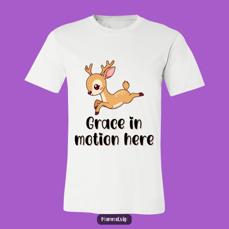 Funny Deer Leaping T-Shirt: Comical Apparel for Graceful Strides