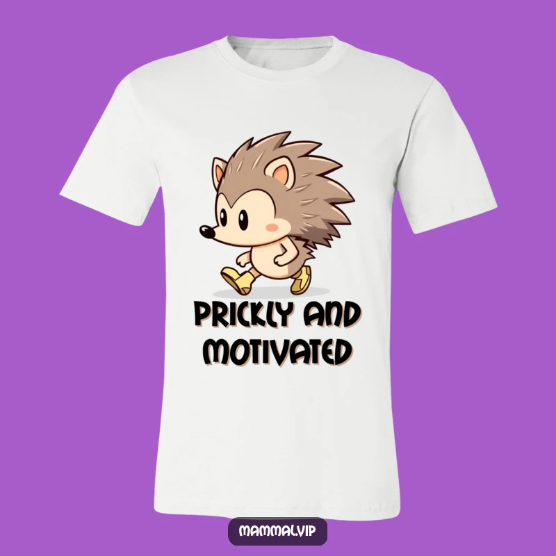 Funny Hedgehog Marching T-Shirt: Determined Tiny Boots Apparel Gift