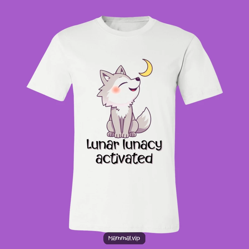 Funny Howling Wolf T-Shirt: Cheerful Lunar Anthem, Hilarious Gift for Wolf Lovers